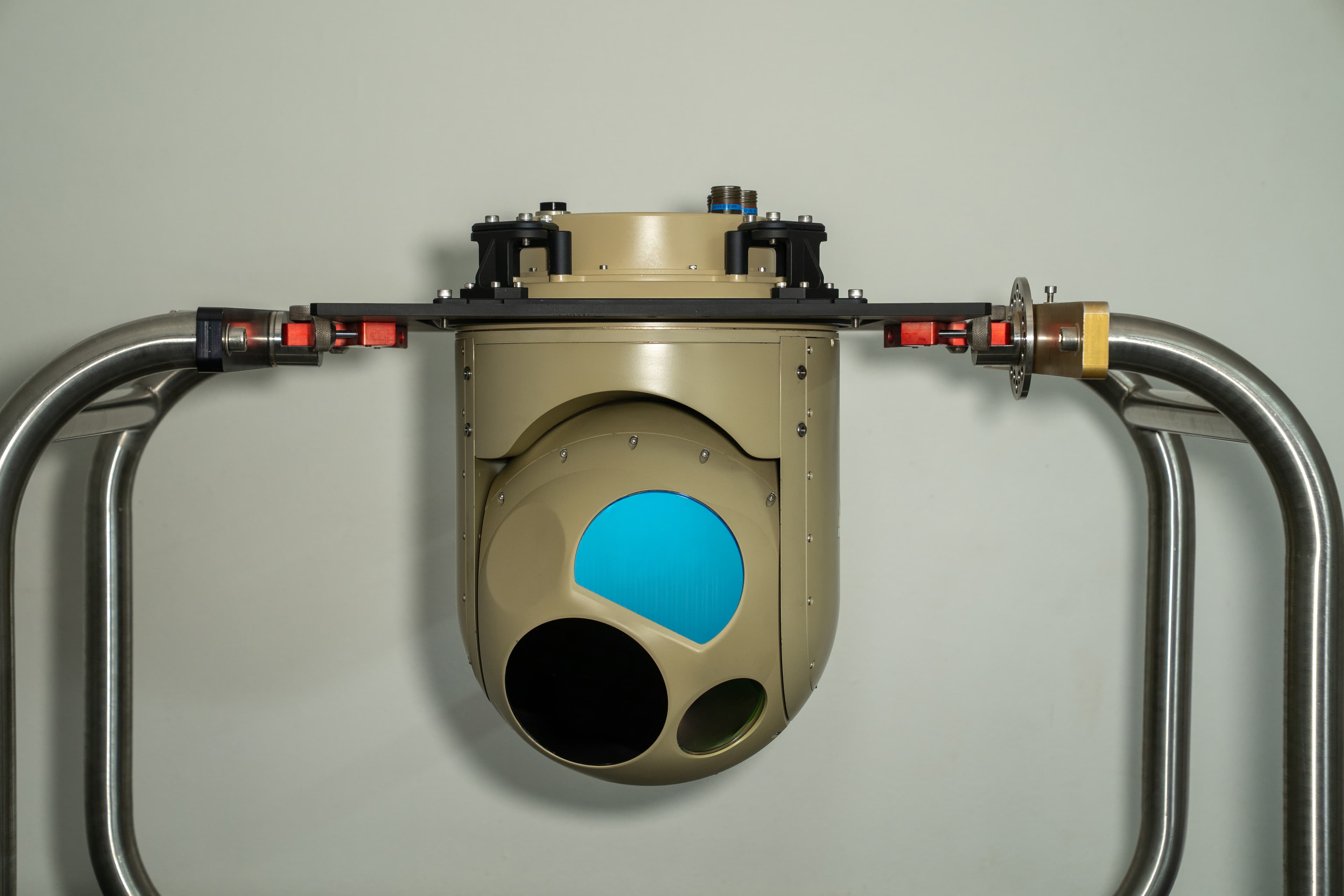 SPA280 compact gimbal surveillance camera on a UAV mounting bracket